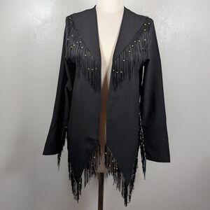 Oh My Love London Black Fringe Women's Blazer